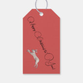 Waterverf Konijn Kerstcadeau Label Cadeaulabel (Achterkant)