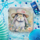 Waterverf konijn met nieuw Pet Papieren Bordje (Feest)