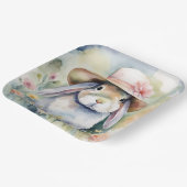 Waterverf konijn met nieuw Pet Papieren Bordje (Gebogen)