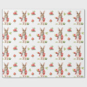 Waterverf konijn met watermeloen cadeaupapier (Vlak)