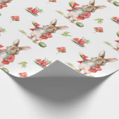 Waterverf konijn met watermeloen cadeaupapier (Hoek)