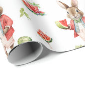 Waterverf konijn met watermeloen cadeaupapier (Rol Hoek)