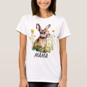 Waterverf Konijn Paardenbloem Gepersonaliseerd T-s T-shirt (Voorkant)