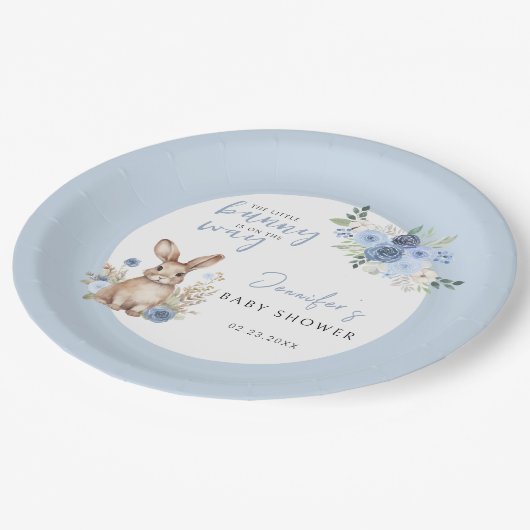 Waterverf konijn Pasen baby shower papier borden Papieren Bordje (Gekanteld)