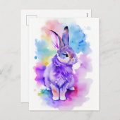 Waterverf konijn Portret 2 Feestdagenkaart (Voorkant / Achterkant)