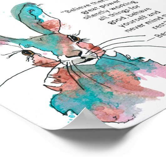 Waterverf konijn poster (Hoek)