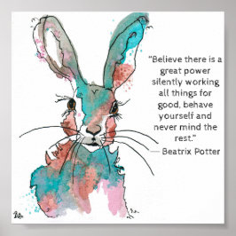 Waterverf konijn poster