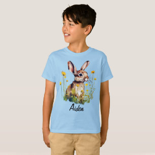 Waterverf Konijn tussen Yellow Flowers T-shirt