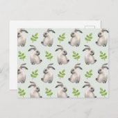 Waterverf konijnen en gras briefkaart (Voorkant / Achterkant)