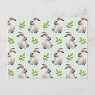 Waterverf konijnen en gras briefkaart