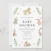 Waterverf konijnen grillig Baby shower Kaart (Voorkant)