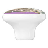 Waterverf konijnen met orchidee Paars Keramische Knop (Zijkant)