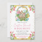 Waterverf konijnen voorjaarsbrunch kaart (Voorkant)