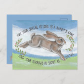 Waterverf konijnenhoopaanmoediging briefkaart (Voorkant / Achterkant)