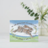 Waterverf konijnenhoopaanmoediging briefkaart (Staand voorkant)