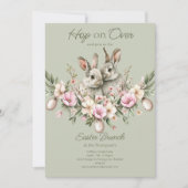 Waterverf konijnenkonijnen Floral Easter Brunch Eg Kaart (Voorkant)