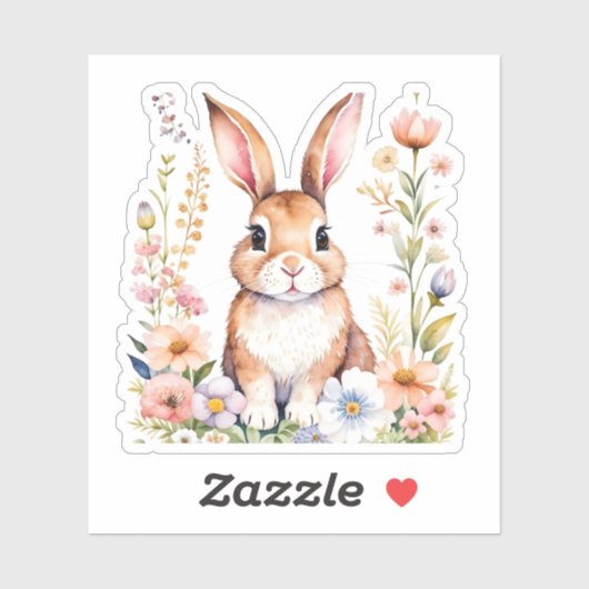  Waterverf Konijnenpasen Sticker (Vel)