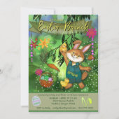 Waterverf konijnenuitnodiging voor paasbrunch kaart (Voorkant)