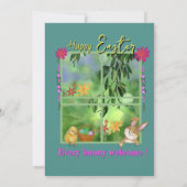 Waterverf konijnenuitnodiging voor paasbrunch kaart (Achterkant)