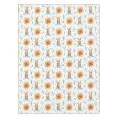 Waterverf  konijntje & lentebloemen Pasen Tafelkleed (Voorkant)