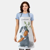 Waterverf konijntje monogram schort (Gedragen)