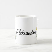 Waterverf konijntje paardenbloem gepersonaliseerde koffiemok (Center)