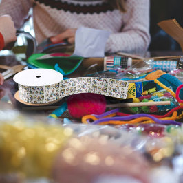  Waterverf konijntje paasei bloemmotief Satijnen Lint