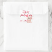 Waterverf konijntje schattig valentijn hart vierkante sticker (Tas)