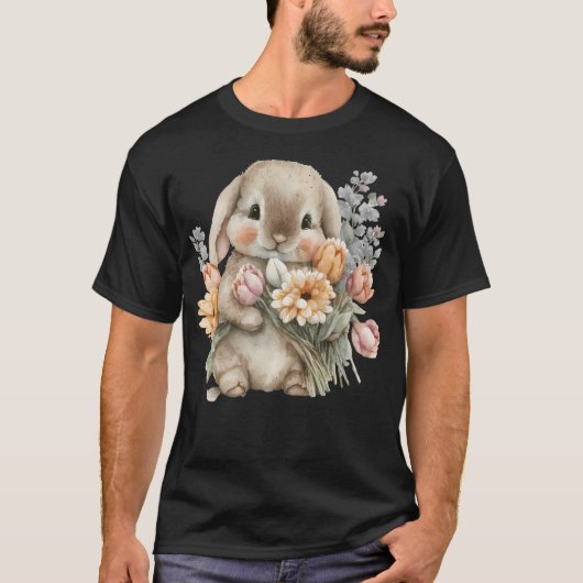 Waterverf konijntje t-shirt (Voorkant)