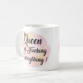 Waterverf Koningin van f*cking alles! Koffiemok (Voorkant links)