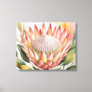 Waterverf koningsprotea canvas afdruk