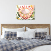 Waterverf koningsprotea canvas afdruk (Insitu (Slaapkamer))