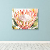Waterverf koningsprotea canvas afdruk (Insitu (Houten vloer))