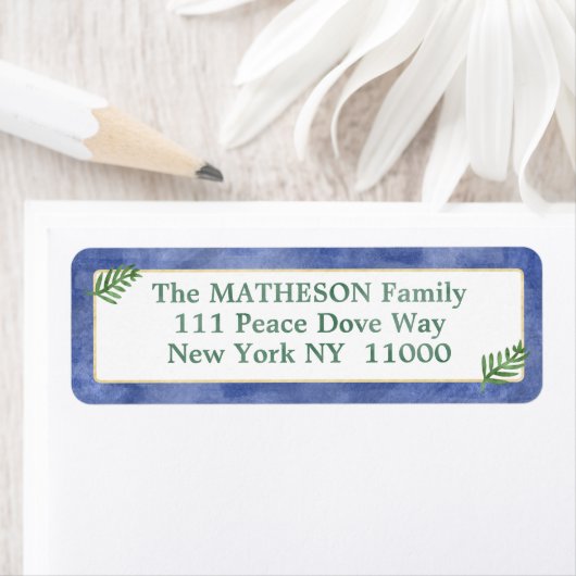 Waterverf Koninklijk Blauw, Groen, Eenvoudig Goud Etiket (Insitu)