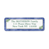 Waterverf Koninklijk Blauw, Groen, Eenvoudig Goud Etiket (Voorkant)