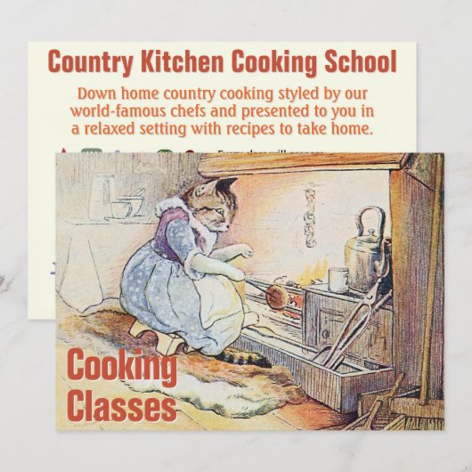  Waterverf kookklasuitnodiging Kaart (Voorkant / Achterkant)