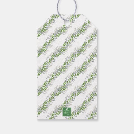 Waterverf koperen boog lint garland kerst cadeaulabel (Achterkant)