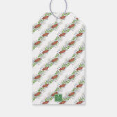 Waterverf koperen boog lint krans kerst cadeaulabel (Achterkant)