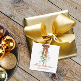 Waterverf koperen lint garland swag kerst notitiekaartje