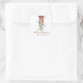 Waterverf koperen lint garland swag kerst vierkante sticker (Tas)