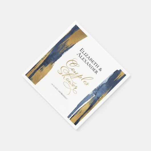 Waterverf Koppel Shower Servetten | Blauwe Abstrac (Hoek)