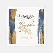 Waterverf Koppels Bruiloft Servetten | Blauwe Abst (Voorkant)