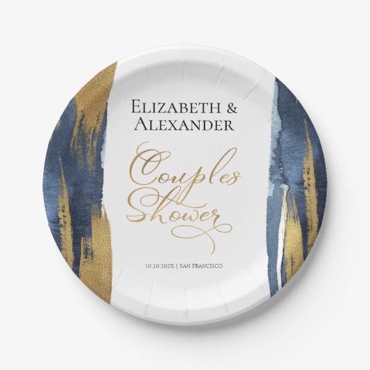 Waterverf Koppels Douche Papier Borden | ABSTRACT Papieren Bordje (Voorkant)