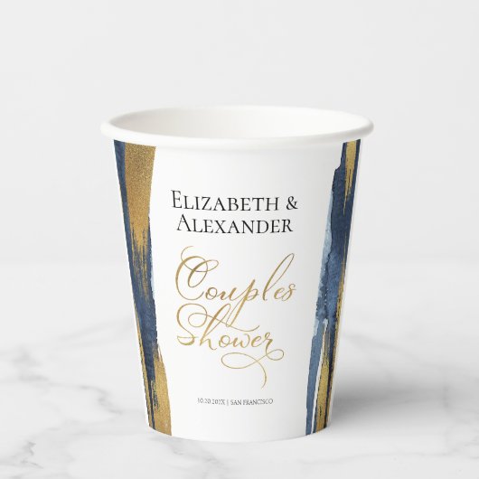 Waterverf Koppels Douchedocument Koppen | ABSTRACT Papieren Bekers (Voorkant)