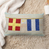 Waterverf koppels monogram maritieme signaalvlagge kussen (Deken)