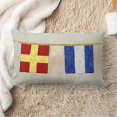 Waterverf koppels monogram maritieme signaalvlagge kussen (Deken)