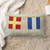 Waterverf koppels monogram maritieme signaalvlagge kussen (Deken)