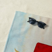 Waterverf koppels monogram maritieme signaalvlagge strandlaken (In situ)