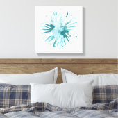 Waterverf koraal - blauw 2 canvas afdruk (Insitu (Slaapkamer))