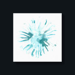 Waterverf koraal - blauw 2 canvas afdruk<br><div class="desc">Ocean Cameo van June Erica Vess. De functies blazen het blauwgroen koraal van de waterverf op witte achtergrond.</div>